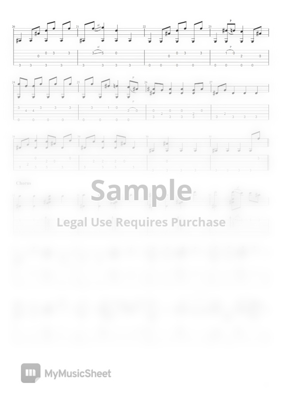Olivia Rodrigo - Driver's License (fingerstyle guitar tab) Sheet