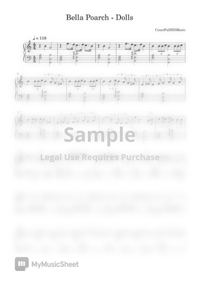 Bella Poarch Dolls Sheet Music