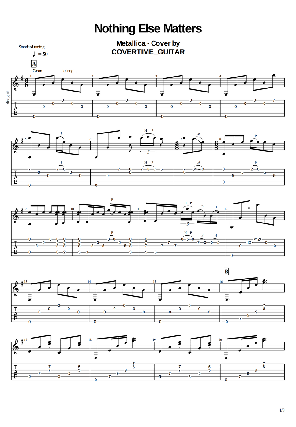 Metallica - Nothing Else Matters TAB