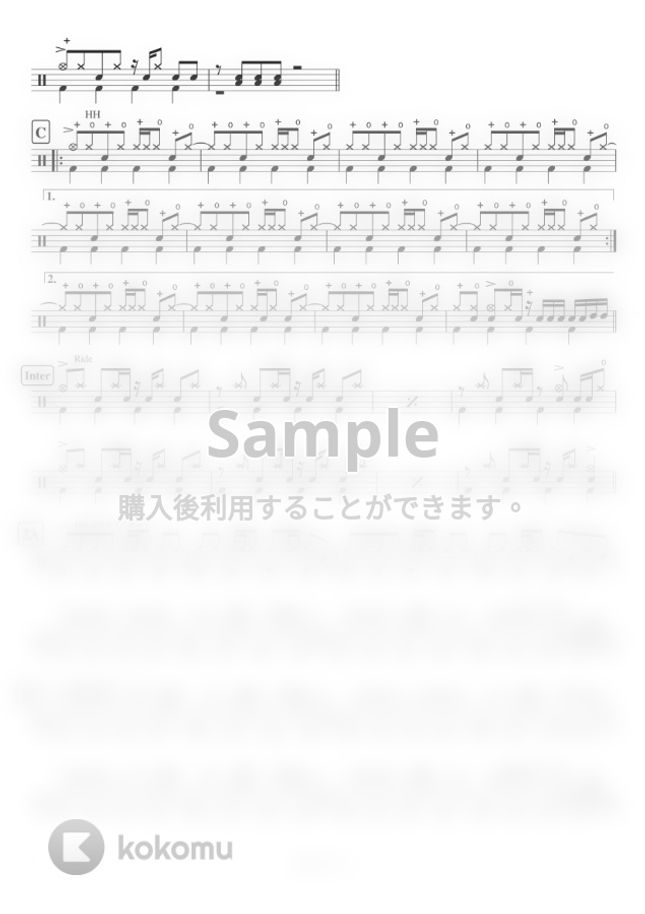 Back Number 高嶺の花子さん By ドラムが好き 楽譜