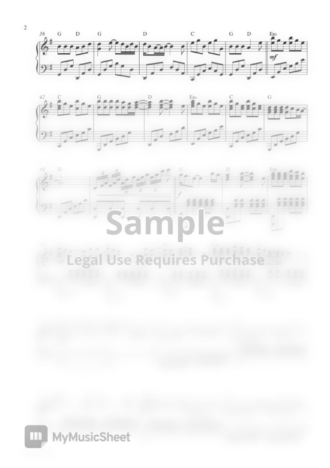 Lady Gaga (From Top GunMaverick) Hold My Hand (Piano Sheet) by
