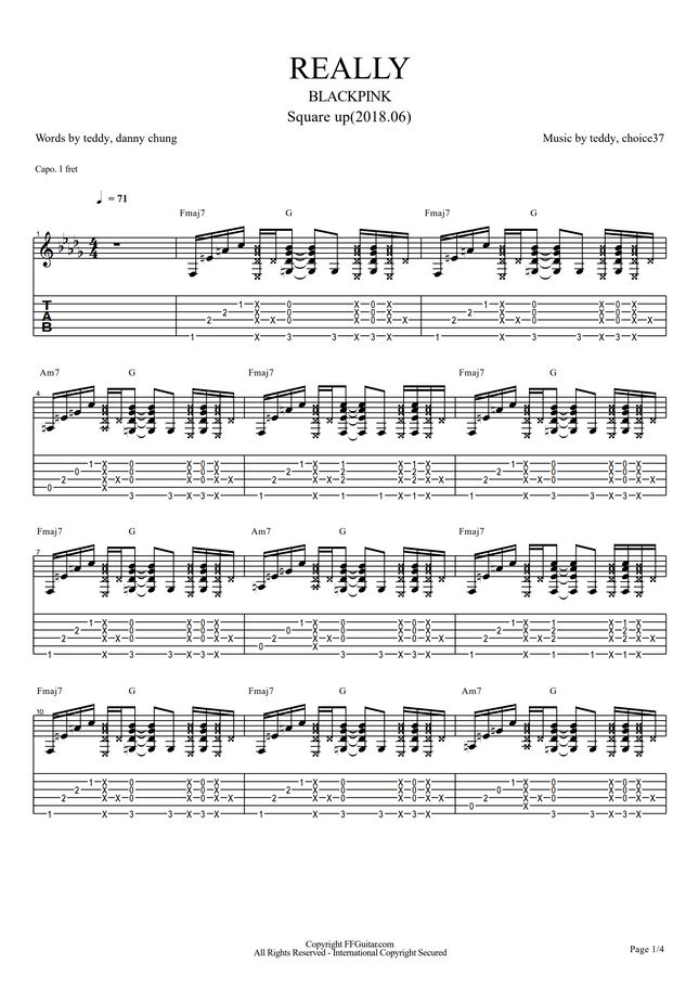 Blackpink Really Sheet Music 