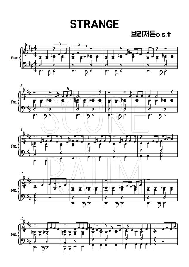 Bridgerton ost(Piano ver.) Strange Sheet Music
