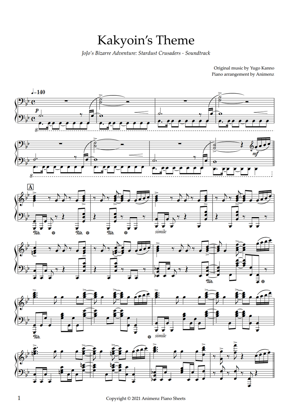 Yugo Kanno Kakyoin's Theme / Noble Pope (JoJo's Bizarre Adventure