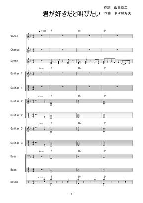 Slam Dunk 君が好きだと叫びたい バンドスコア By 二次元楽譜製作所 Tab Sheet Music Slam Dunk 君が好きだと叫びたい バンドスコア By 二次元楽譜製作所 Tab Sheet Music