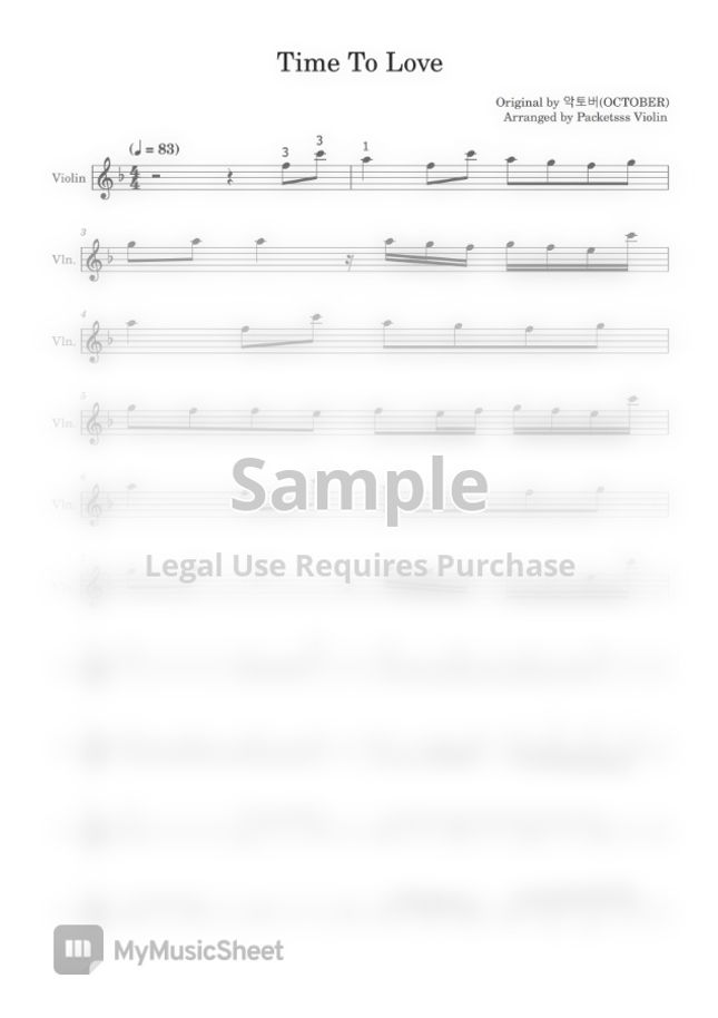 October Time to Love by Packetsss Violin Sheet Music