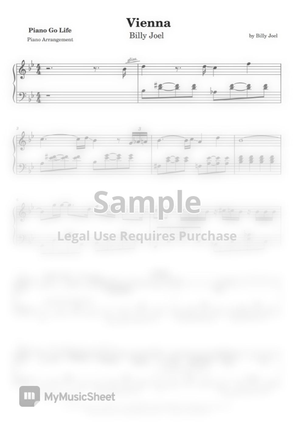 Billy Joel Vienna Spartito by Piano Go Life