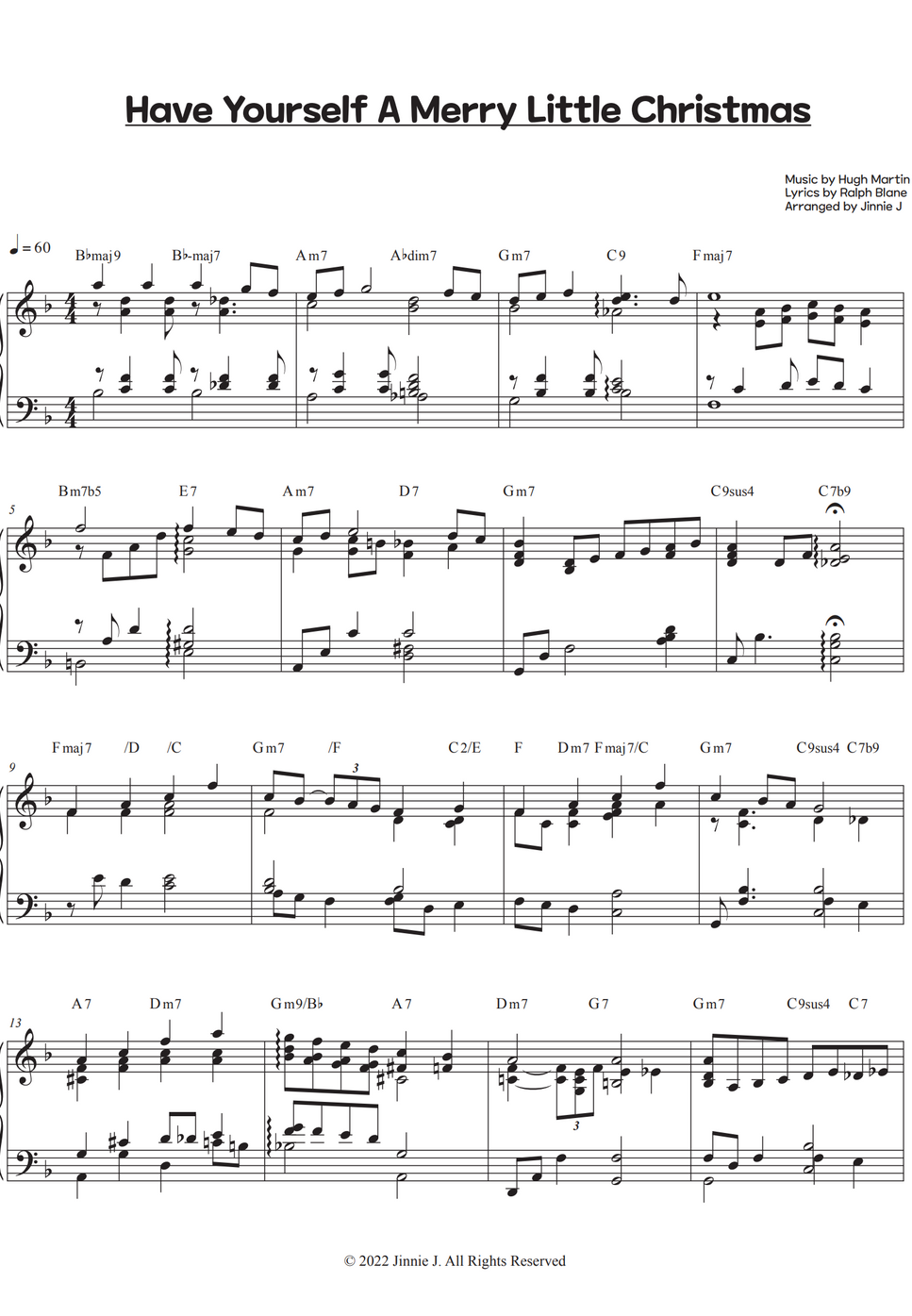 Hugh Martin Have Yourself A Merry Little Christmas (Jazz Piano) Sheet