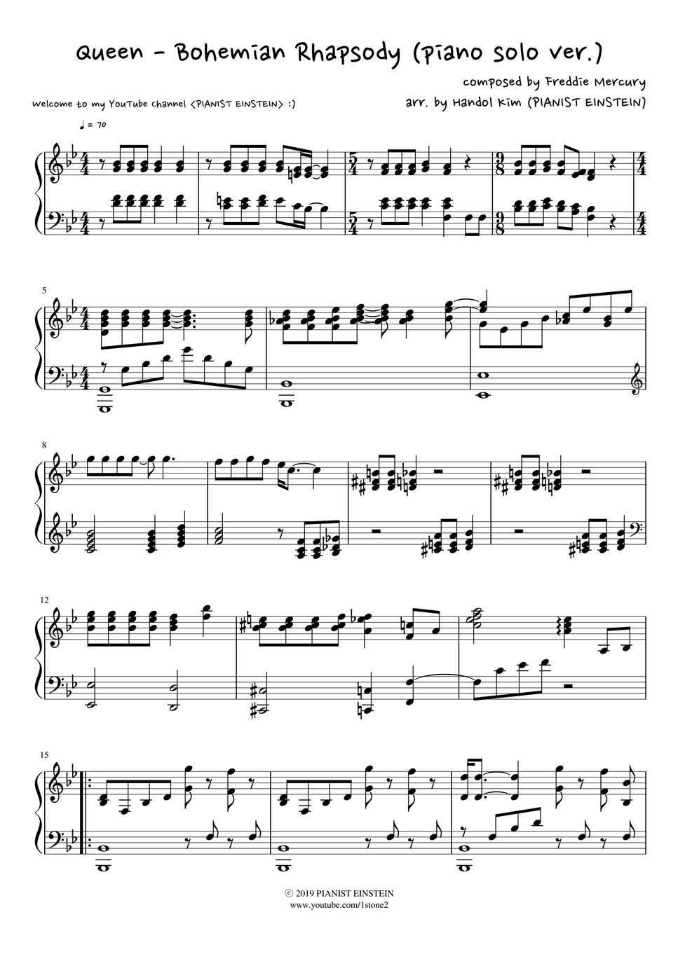 Queen Bohemian Rhapsody Piano Solo Ver By PIANIST EINSTEIN Partitura queen-bohemian-rhapsody-piano-solo-ver-by-pianist-einstein-partitura