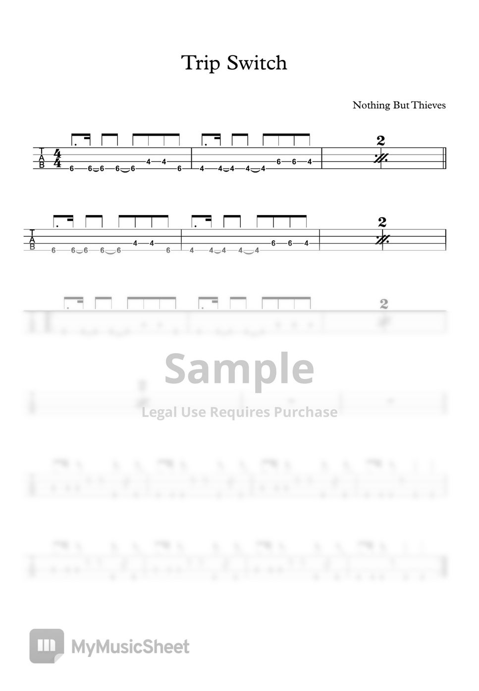 Nothing But Thieves Trip Switch TAB by BassTabsWorld