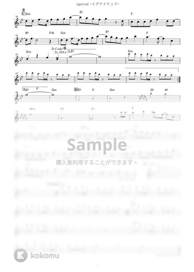 T M Revolution Ignited イグナイテッド 機動戦士ガンダムseed Destiny In C By Muta Sax Sheet