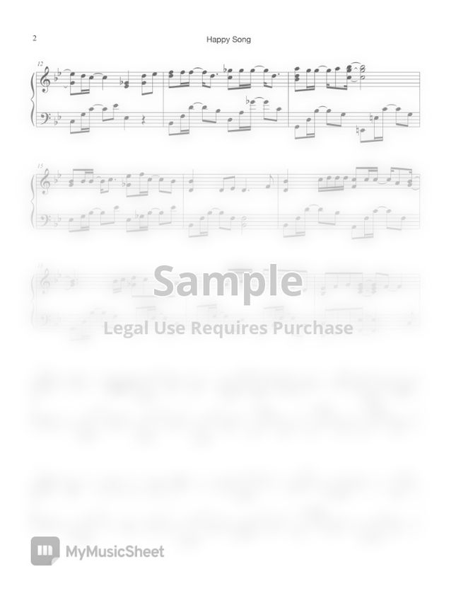 멜로망스(Melomance) Happy Song (Our Blues OST.) by Tully Piano Sheet Music