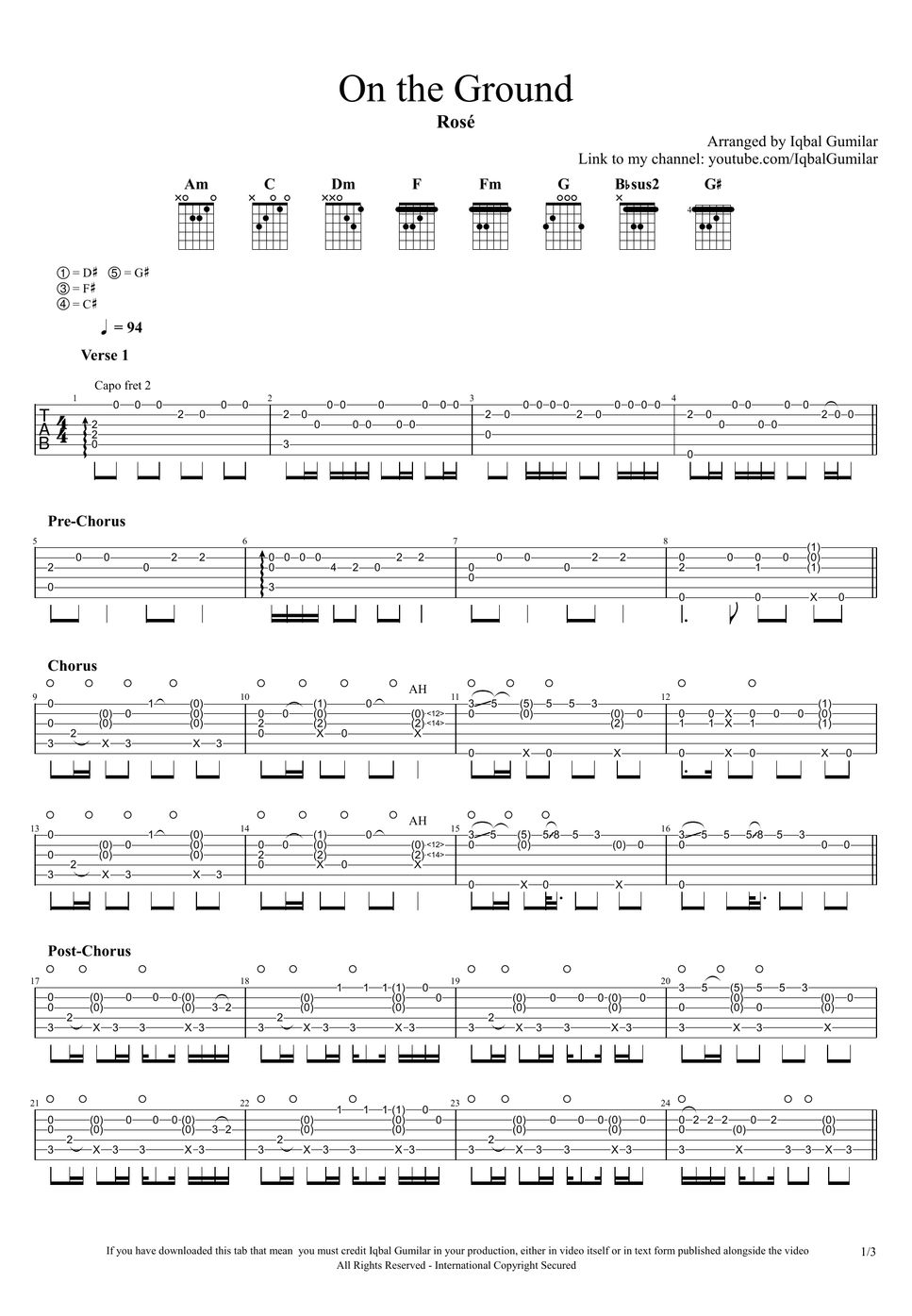 ROSÉ On the Ground TAB by Iqbal Gumilar