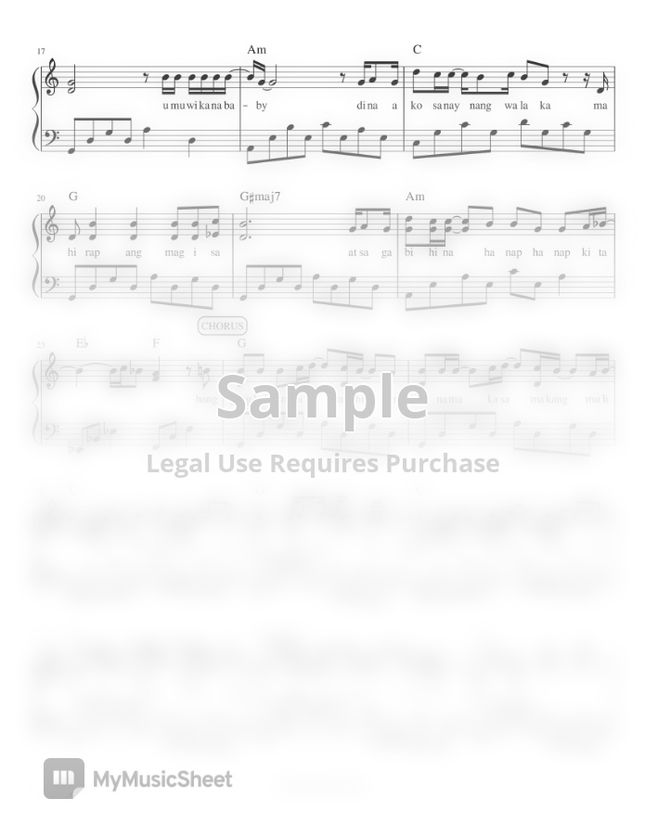 Orange and Lemons Hanggang Kailan (piano sheet music) by Mel's Music