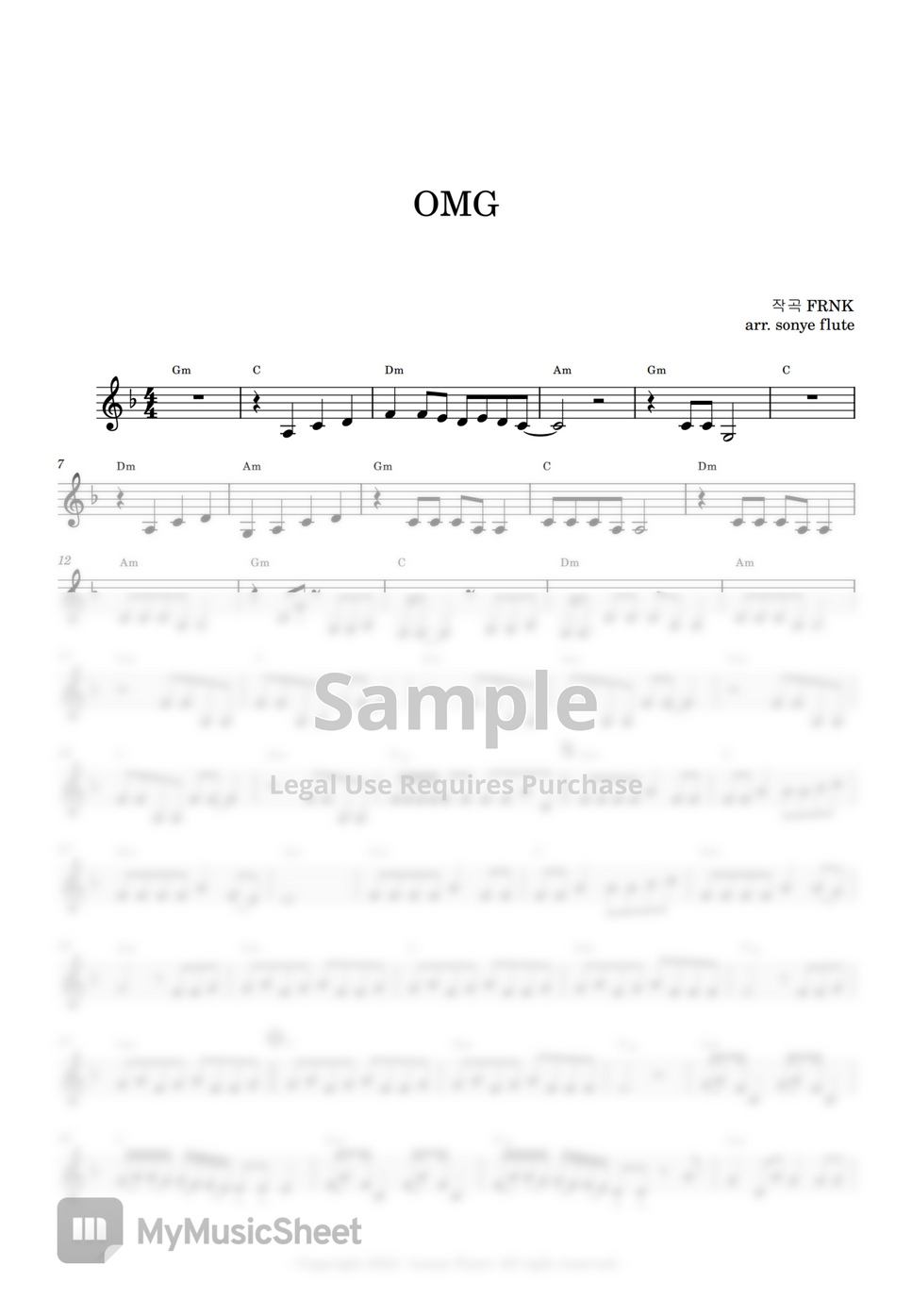 NewJeans 뉴진스 OMG (Flute Sheet Music) Partition musicale by sonye flute