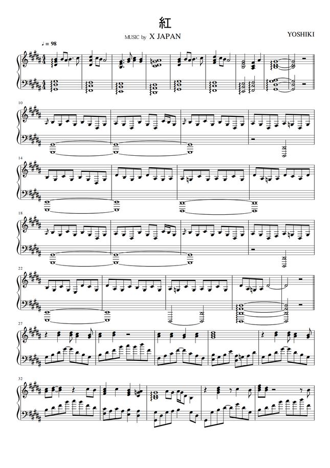 X Japan ピアノ楽譜