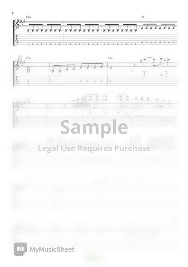 송골매 하늘나라 우리님 by 빈사마기타나라 tab Sheet Music