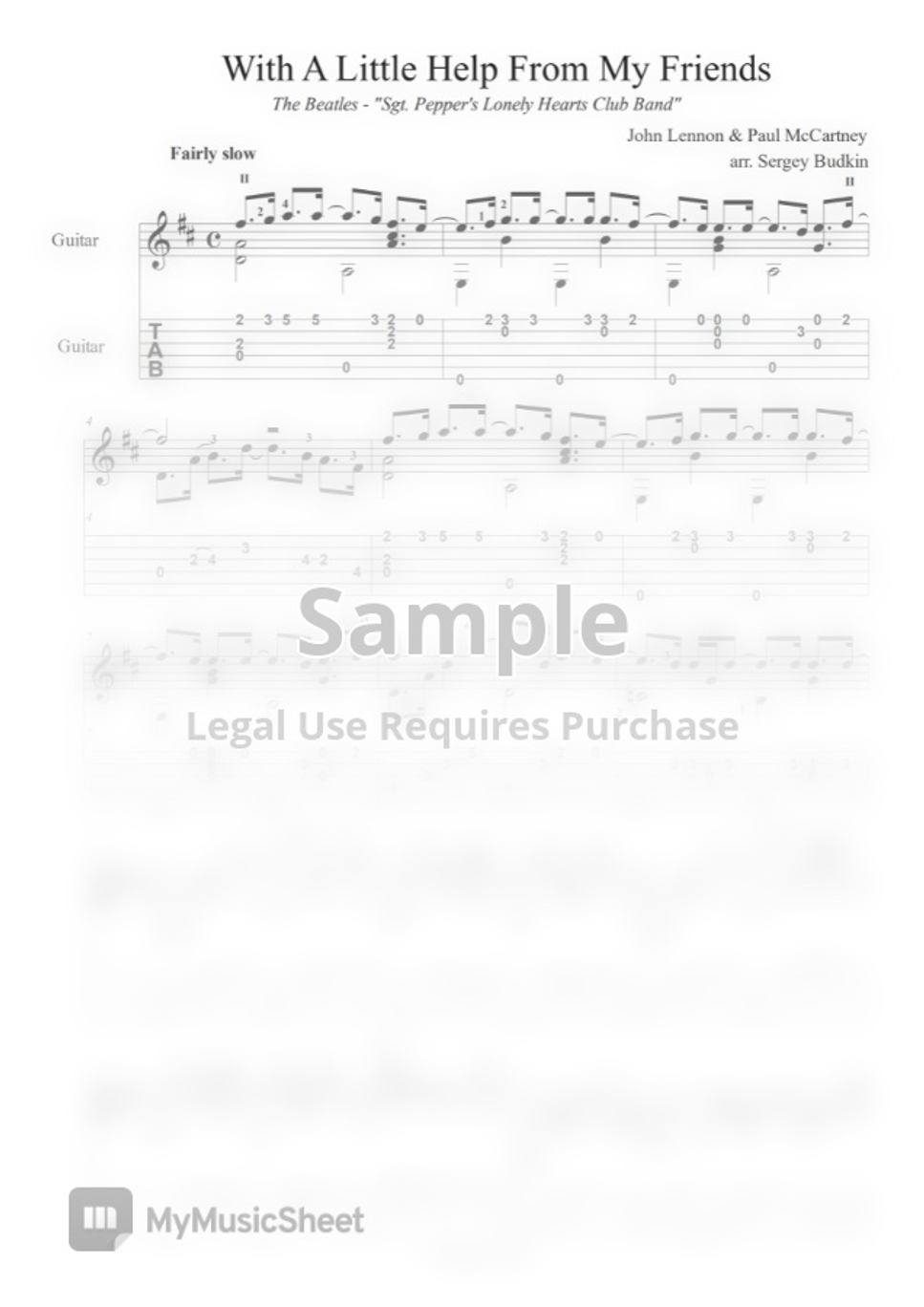 The Beatles With A Little Help From My Friends by Buddy_King Bản nhạc