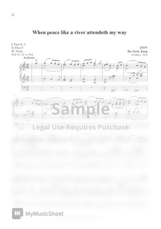 Philip Paul Bliss It is well with my soul by TSKang Sheet