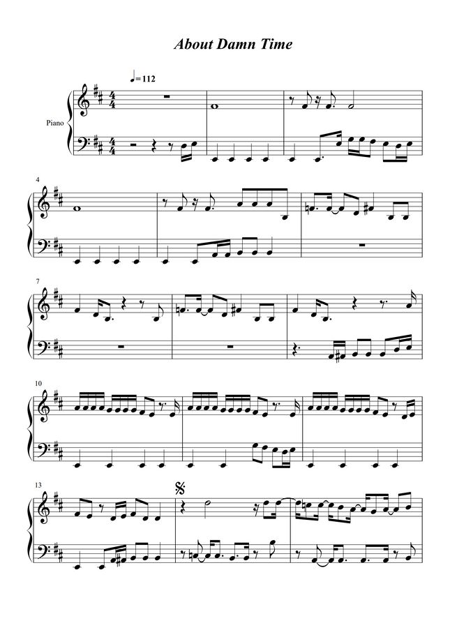 Lizzo About Damn Time by wangyunan Sheet Music