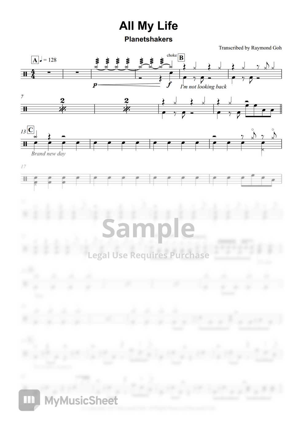 Planetshakers All My Life By Raymond Goh Sheet planetshakers-all-my-life-by-raymond-goh-sheet