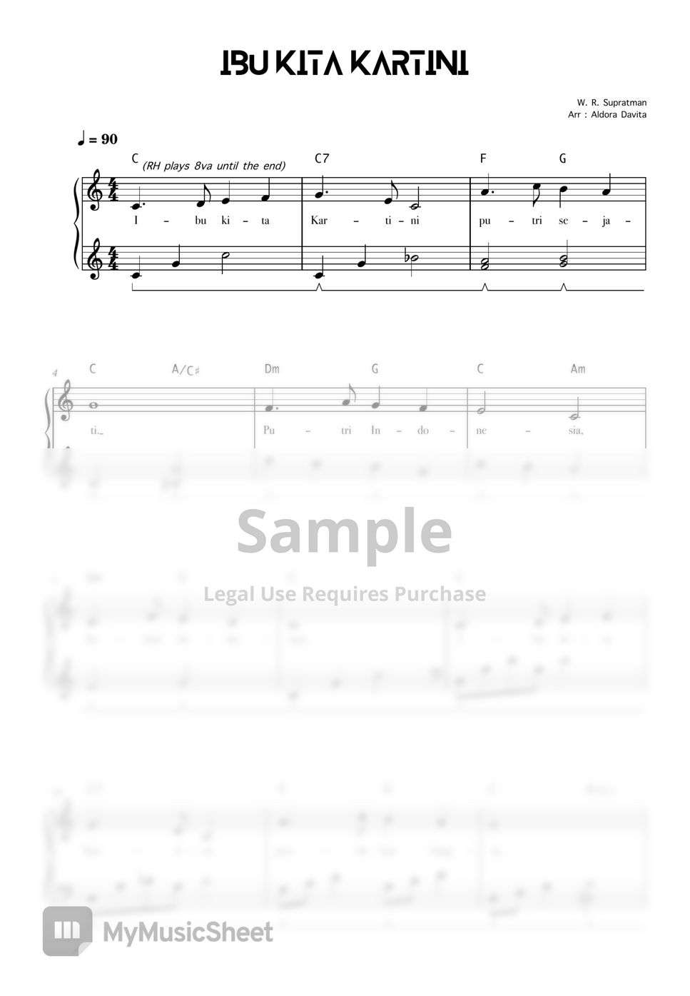Ibu Kita Kartini Sheet by Aldora Davita