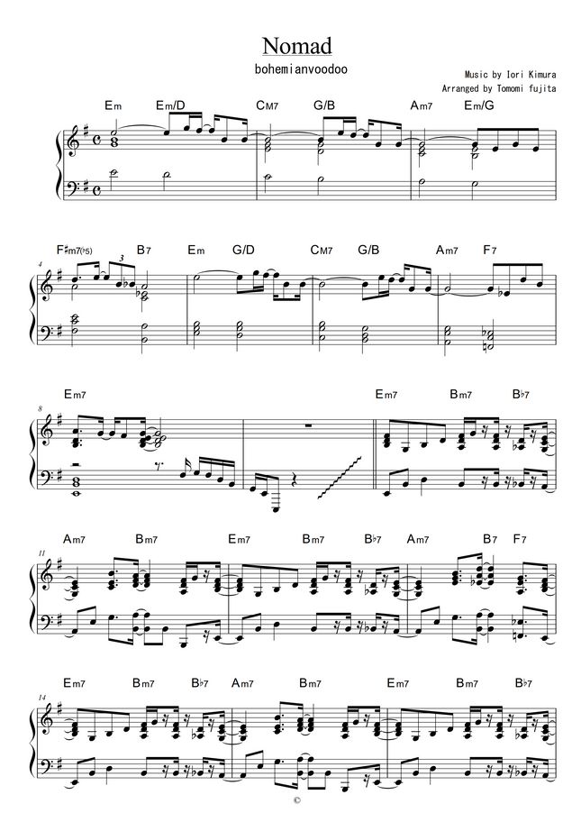 bohemianvoodoo - Nomad by piano*score