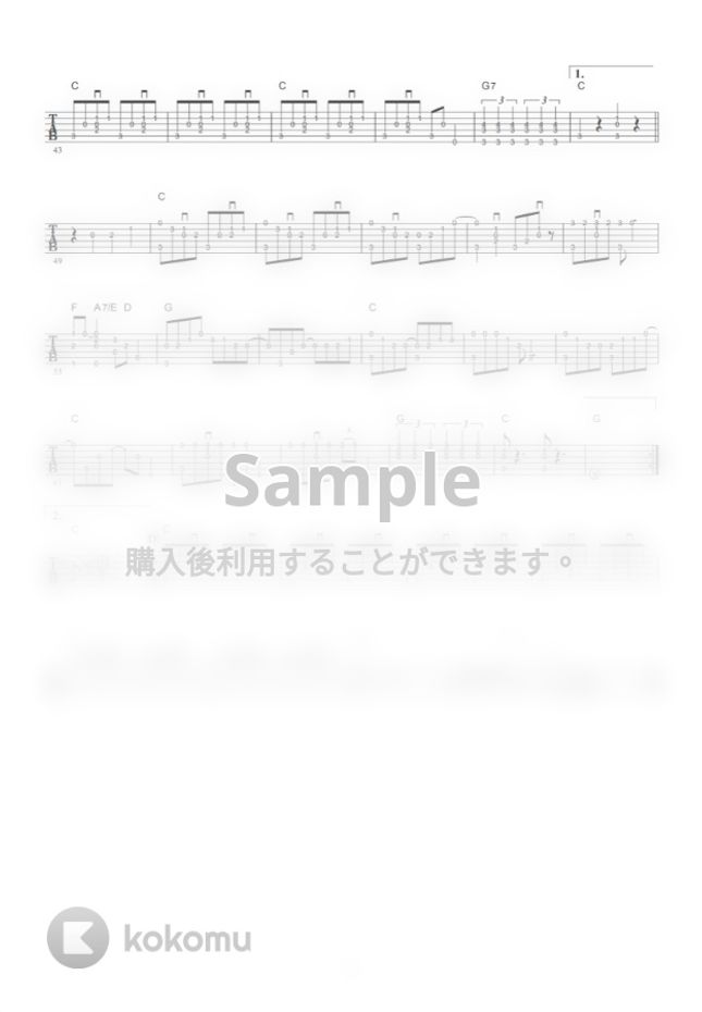 笠置シヅ子 東京ブギウギ ギター伴奏 イントロ 間奏ソロギター By 伴奏屋tab譜楽譜