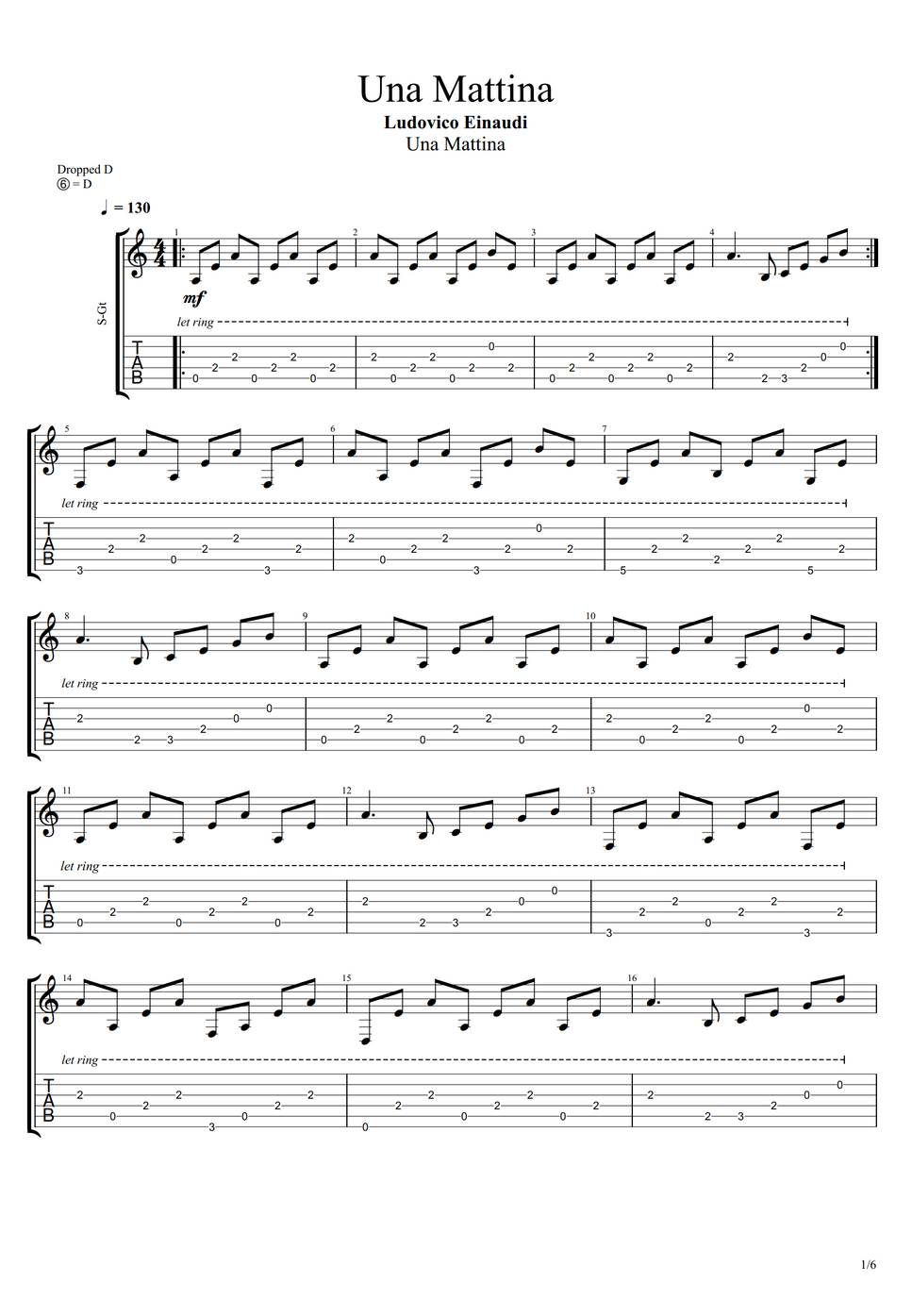 Ludovico Einaudi Una Mattina by Nico Music Sheet