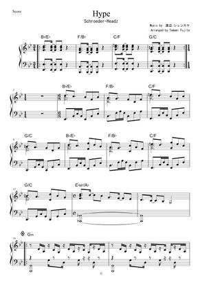 Schroeder Headz Hype By Piano Score楽譜