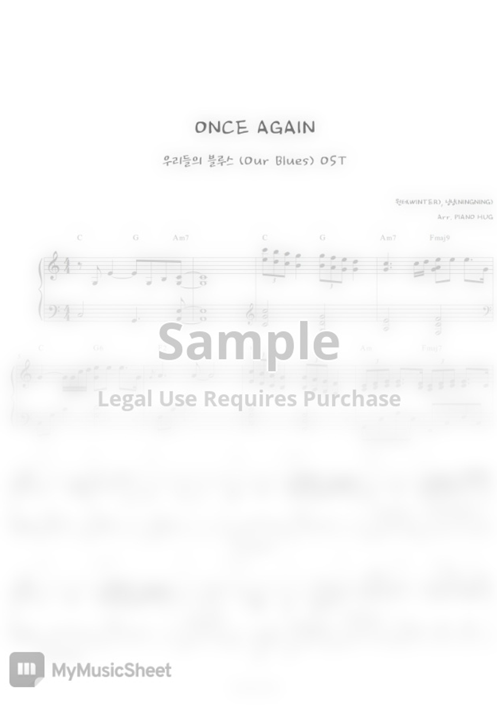 Our Blues (우리들의 블루스) OST Winter & NingNing Once Again by Piano Hug 曲谱