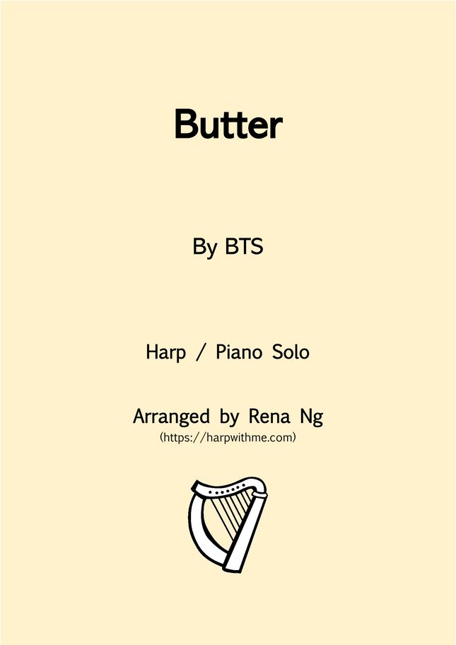 BTS - Butter (Harp / Piano Solo) - Intermediate by Harp With Me