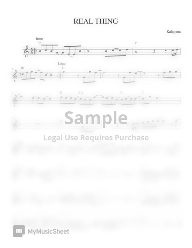 Kalapana Real Thing by The Orchard Music Sheet