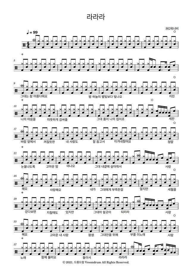 SG Wannabe Lalala by Vroomdrum Sheet Music