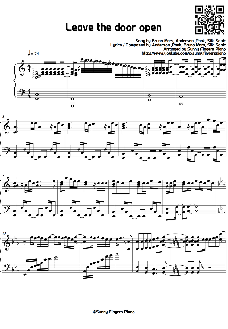 Bruno Mars Leave The Door Open By Sunny Fingers Piano Hoja bruno-mars-leave-the-door-open-by-sunny-fingers-piano-hoja