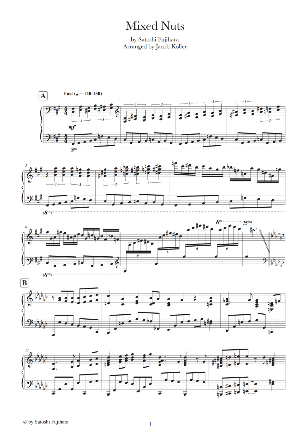 Official Higedan Dism Mixed Nuts by Jacob Koller 曲谱