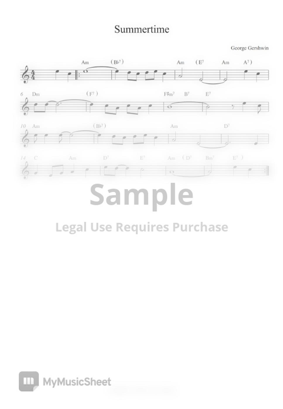 Gershwin Summertime (Jazz) by Uke Spartito