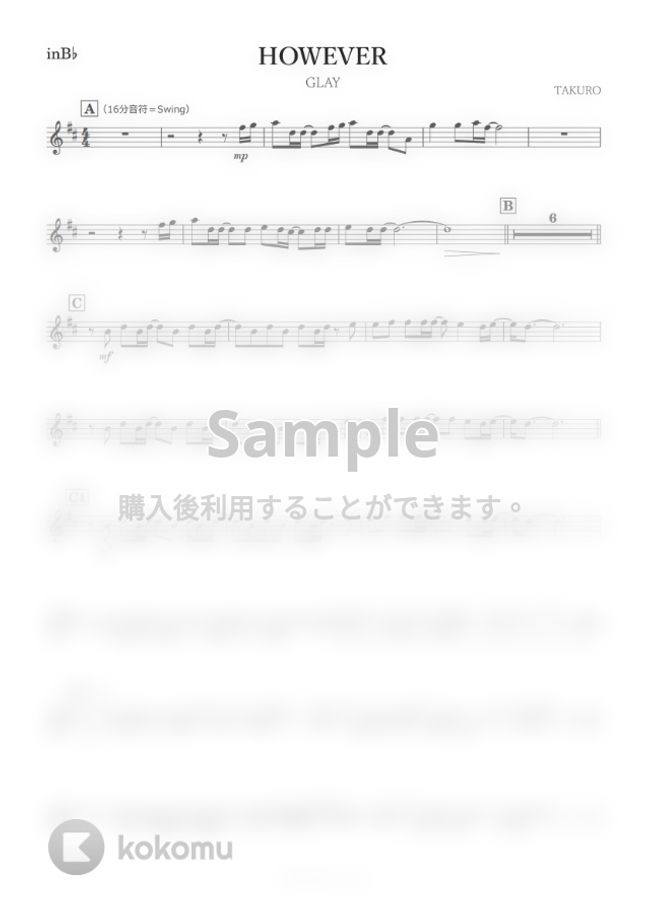 HOWEVER  (B♭) GLAY