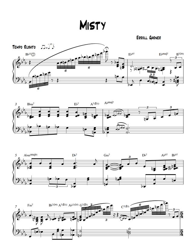 Erroll Garner Misty by MIWHA Sheet Music