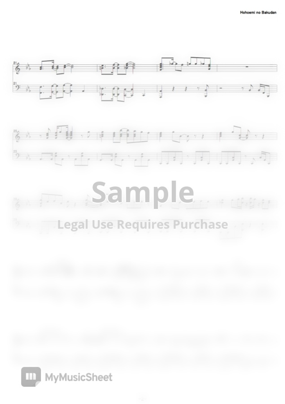 Matsuko Mawatari Hohoemi no Bakudan (TVsized) by kuroto2000 Lembar Musik