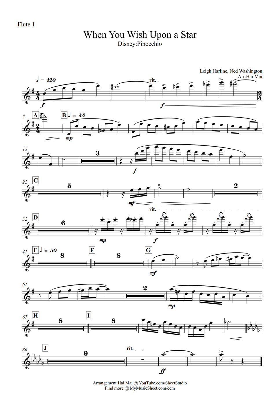 Leigh Harline When You Wish Upon a Star Orchestra Set of Part by