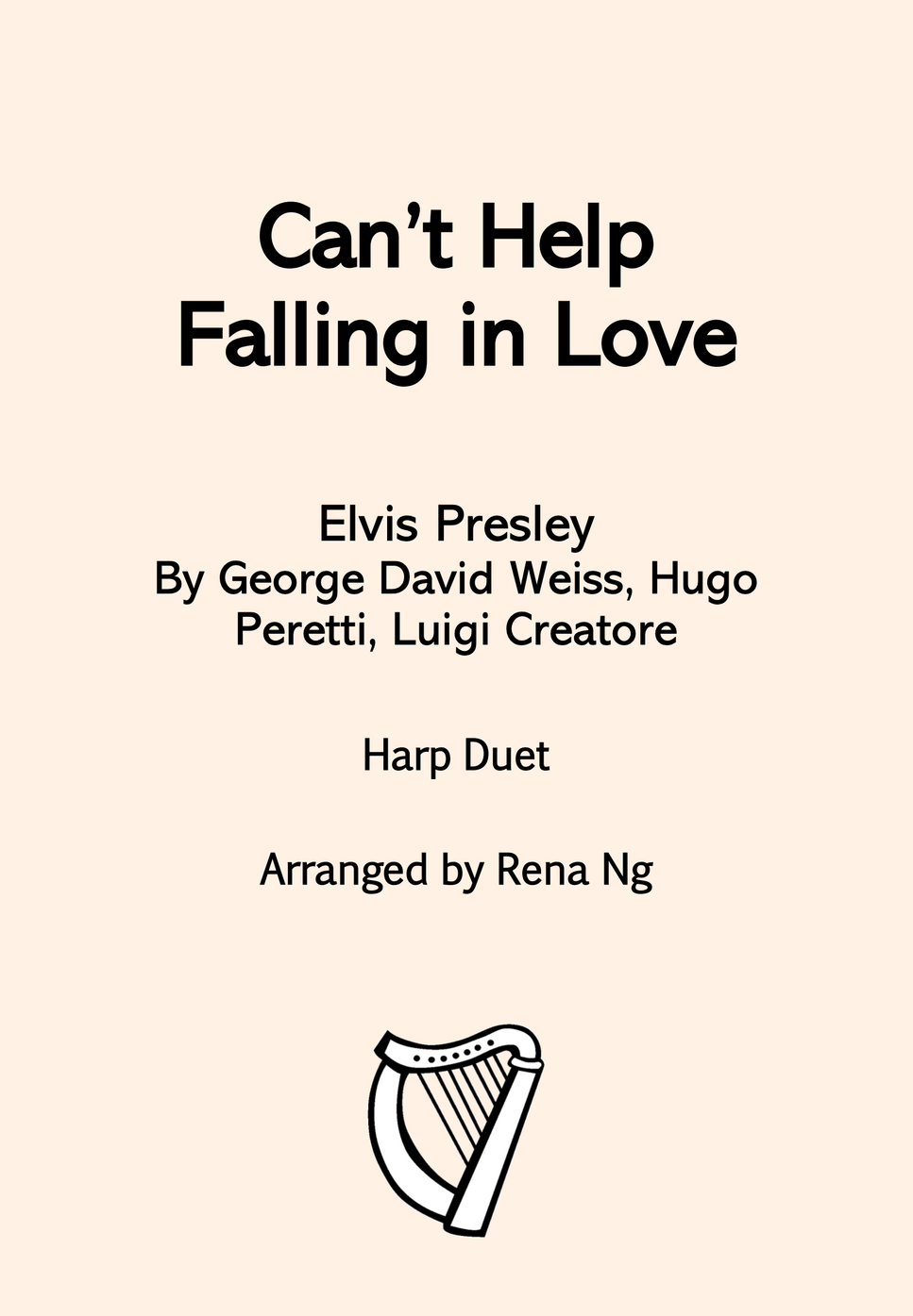 Elvis Presley Can't Help Falling in Love (Harp Duet / Harp & Piano