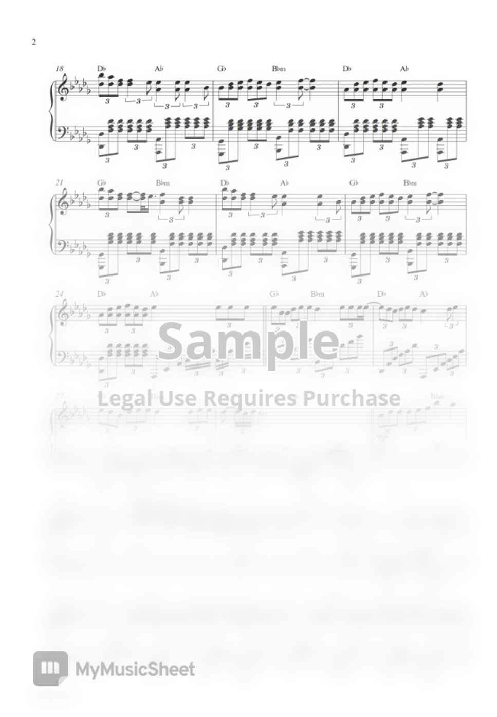 Ruth B Dandelions Piano Sheet Get 2 Pdf In Original Key Db Major And Easier Key C Major 