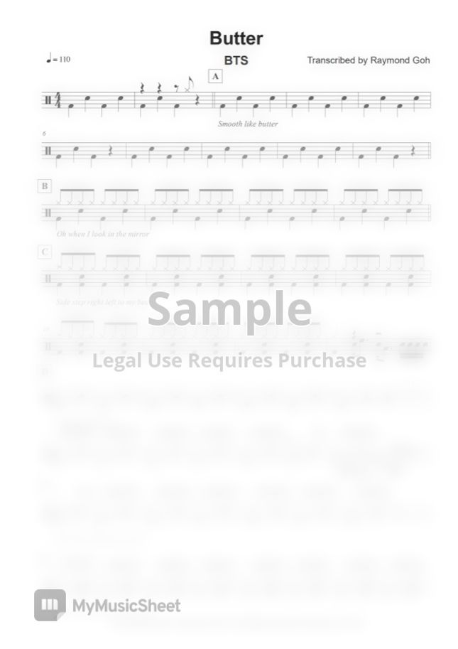 BTS Butter by Raymond Goh Sheet Music