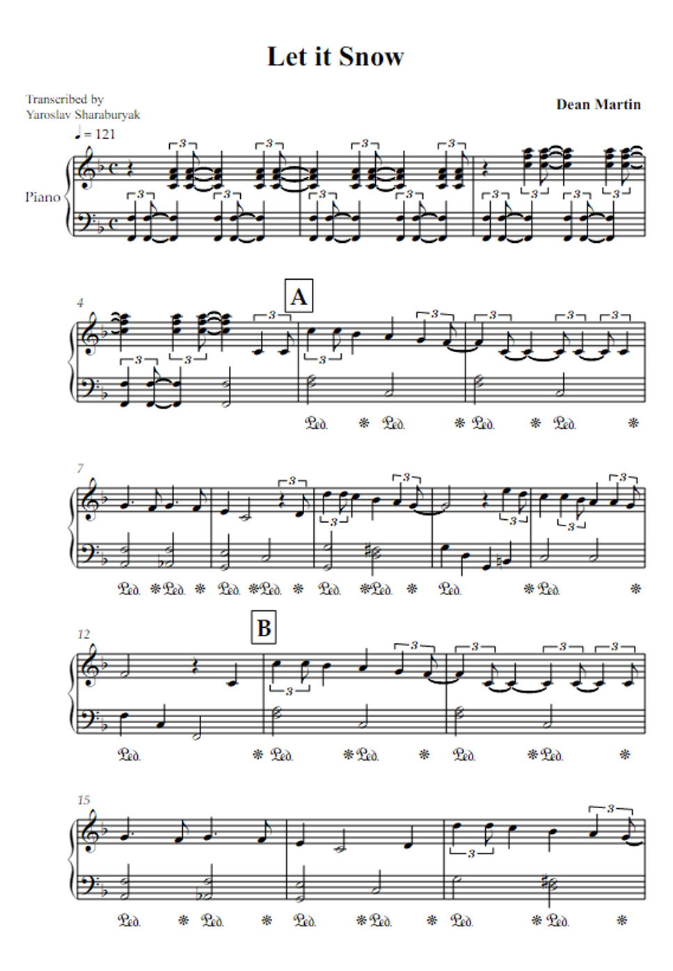Dean Martin Let it Snow by Yaroslav Sharaburyak Sheet