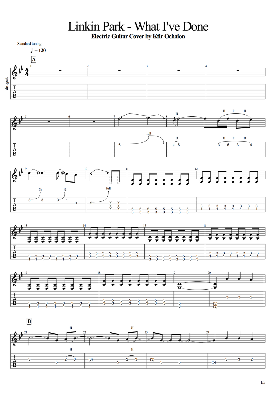 Linkin Park What I Ve Done Klaviernoten Linkin Park - What I've Done by Kfir Ochaion Notenblatt