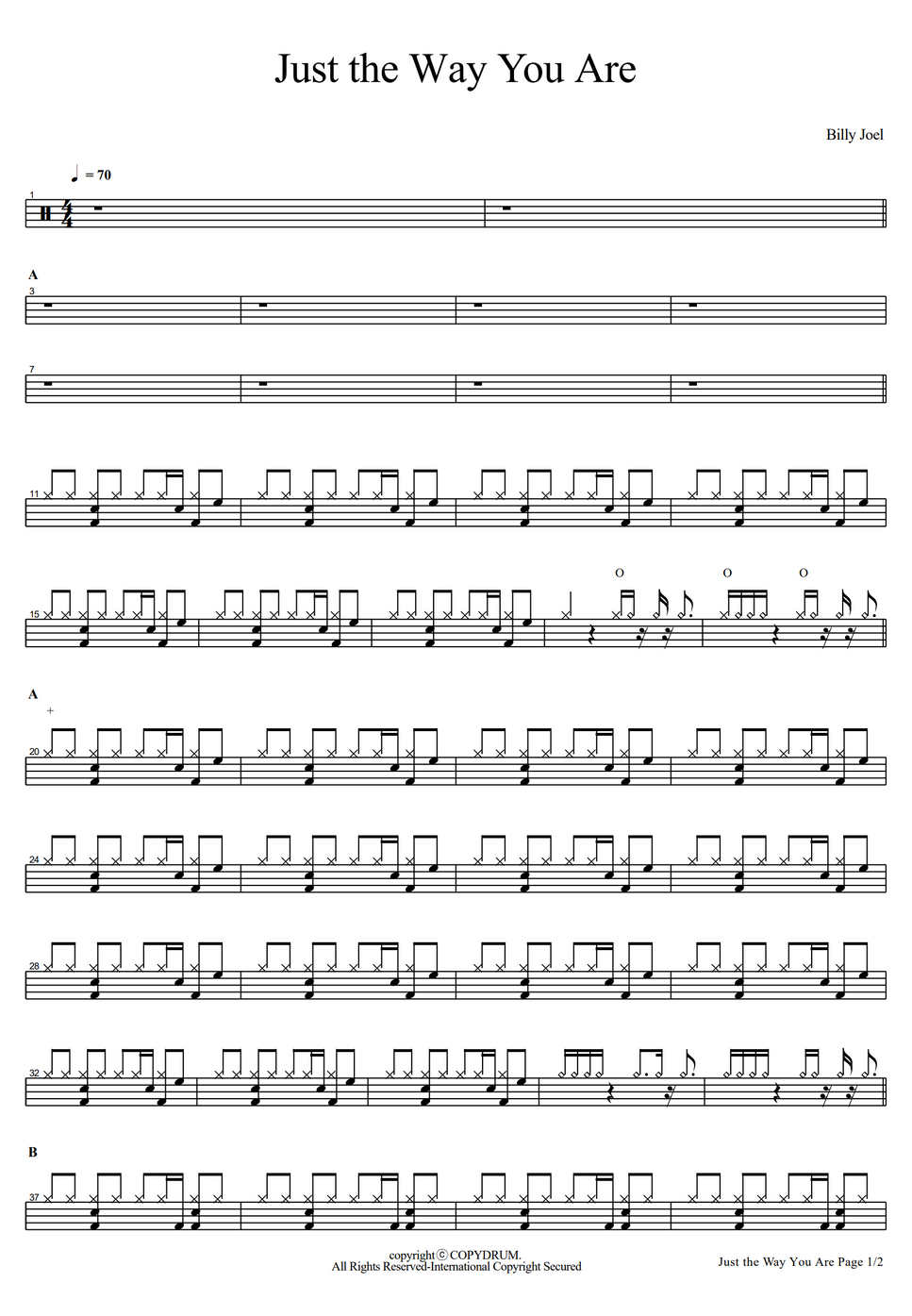 Billy Joel Just The Way You Are By COPYDRUM billy-joel-just-the-way-you-are-by-copydrum