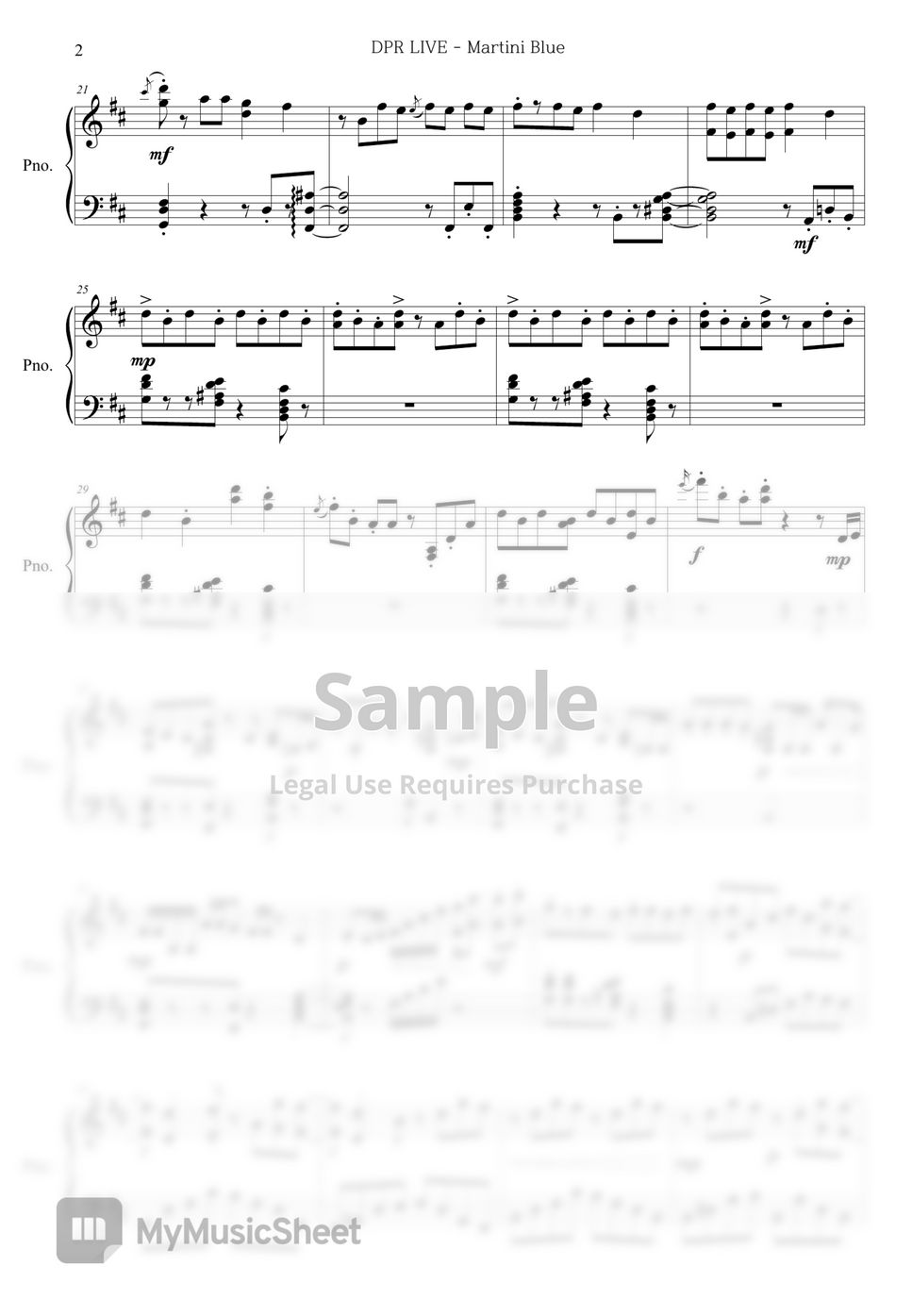 DPR LIVE Martini Blue Partition musicale by PianoLog