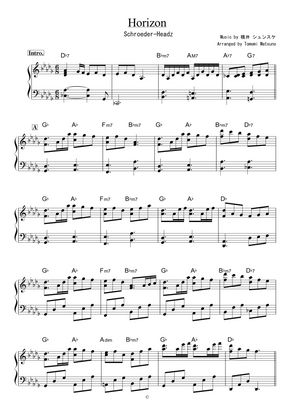 Schroeder Headz Horizon By Piano Score楽譜