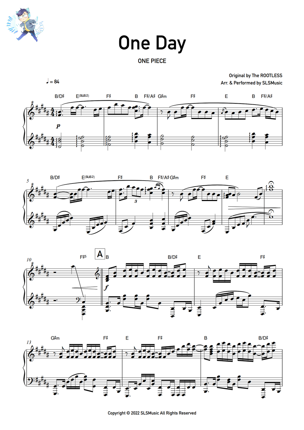 ONE PIECE One Day (The ROOTLESS) by SLSMusic Sheet